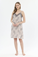 Shefame Kadın Şal Desenli V Yaka İnce Askılı Gecelik 251K13SV