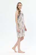 Shefame Kadın Şal Desenli V Yaka İnce Askılı Gecelik 251K13SV