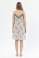 Shefame Kadın Şal Desenli V Yaka İnce Askılı Gecelik 251K13SV