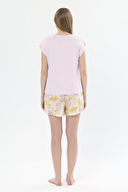 Shefame Kadın Çiçek Desenli Bisiklet Yaka Kısa Kollu Şort Takımıı 251K17SV