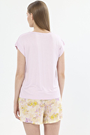 Shefame Kadın Çiçek Desenli Bisiklet Yaka Kısa Kollu Şort Takımıı 251K17SV