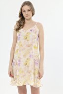Shefame Kadın Çiçek Desenli V Yaka İnce Askılı Gecelik 251K18SV