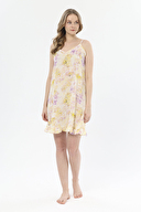 Shefame Kadın Çiçek Desenli V Yaka İnce Askılı Gecelik 251K18SV