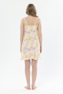 Shefame Kadın Çiçek Desenli V Yaka İnce Askılı Gecelik 251K18SV