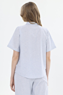 Shefame Kadın Çizgili Gömlek Yaka Düğmeli Pijama Takımı 251K24SV