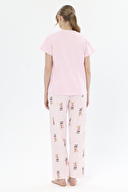 Shefame Kadın Ayıcık Desenli Kısa Kollu Pijama Takımı 251K31SV