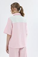 Shefame Kadın Renkli Ayaklı Yaka Düğmeli Bürümcük Pijama Üstü 251K46SV