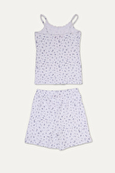 Funfair Kız Çocuk Mavi Çiçek Desenli Oval Yaka İnce Askılı Şort Takımı 251KC07SV