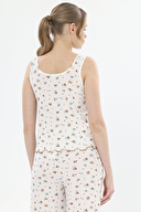 Shefame Kadın Çiçek Desenli V Yaka Düğmeli Kolsuz Lyocell Pijama Takımı 251K56SV