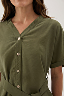 Cottons & Clouds Kadın Önden Düğmeli Bol Kesim Pijama Takımı CC5782