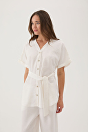 Cottons & Clouds Kadın Önden Düğmeli Bol Kesim Pijama Takımı CC5783