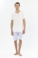 Finesuits Erkek Bisiklet Yaka Puantiyeli Kısa Kollu Pijama Takımı 251E06PP