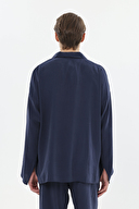 Finesuits Erkek Gömlek Yaka Düğmeli Uzun Kollu Pijama Takımı 251E04PP