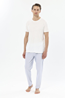 Finesuits Erkek Bisiklet Yaka Puantiyeli Kısa Kollu Pijama Takımı 251E05PP