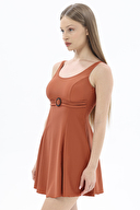 Shefame U Yaka Kemer Detaylı Elbise Mayo 251EM14BD