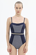 Shefame Kadın İp Askılı Marine Desenli Mayo 251MY22BD