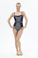 Shefame Kadın İp Askılı Marine Desenli Mayo 251MY22BD