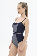 Shefame Kadın İp Askılı Marine Desenli Mayo 251MY22BD