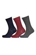 First Company Erkek Üçlü Desenli Pamuklu Soket Çorap 251E024BS