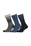 First Company Erkek Üçlü Desenli Pamuklu Soket Çorap 251E027BS