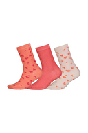 Shefame Kadın Üçlü Desenli Pamuklu Soket Çorap 251K021BS