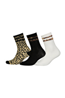 Shefame Kadın Üçlü Desenli Pamuklu Soket Çorap 251K029BS