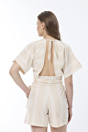 First Company Kadın Çizgili Şort Takım 251K11OD