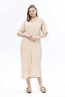 First Company Kadın V Yaka Müslin Elbise 251K14OD