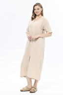 First Company Kadın V Yaka Müslin Elbise 251K14OD