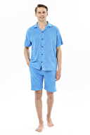 First Company Erkek V Yaka Düğmeli Kısa Kollu Havlu Şort Takım 251ES01KL