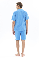 First Company Erkek V Yaka Düğmeli Kısa Kollu Havlu Şort Takım 251ES01KL