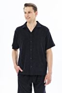 First Company Erkek V Yaka Düğmeli Kısa Kollu Havlu Şort Takım 251ES01KL