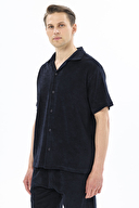 First Company Erkek V Yaka Düğmeli Kısa Kollu Havlu Şort Takım 251ES01KL