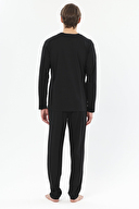 First Company Erkek Bisiklet Yaka Cep Detaylı Uzun Kollu Pijama Takımı 251EP02KL