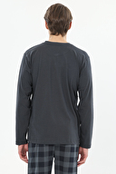 First Company Erkek Midi Yaka Yarım Düğmeli Uzun Kollu Pijama Takımı 251EP03KL