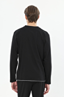 First Company Erkek Bisiklet Yaka Biye Detaylı Uzun Kollu Pijama Takımı 251EP04KL