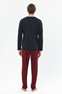 First Company Erkek Midi Yaka Yarım Düğmeli Uzun Kollu Pijama Takımı 251EP05KL