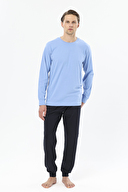 First Company Erkek Bisiklet Yaka Uzun Kollu Ribana Paçalı Pijama Takımı 251EP06KL