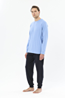 First Company Erkek Bisiklet Yaka Uzun Kollu Ribana Paçalı Pijama Takımı 251EP06KL