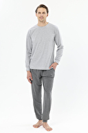 First Company Erkek Bisiklet Yaka Uzun Kollu Ribana Paçalı Pijama Takımı 251EP06KL