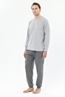 First Company Erkek Bisiklet Yaka Uzun Kollu Ribana Paçalı Pijama Takımı 251EP06KL