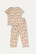 Funfair Kız Çocuk Kedi Baskılı Pijama Takımı 251KT05PL