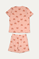 Funfair Kız Çocuk Ayıcık Baskılı Kısa Kollu Şort Takımı