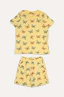 Funfair Kız Çocuk Kelebek Baskılı Kısa Kollu Şort Takımı