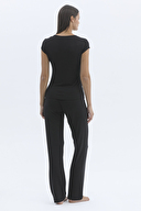 Shefame Kadın Yuvarlak Yaka Kısa Kollu Modal Pijama Üstü 252K1997BS