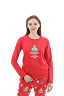 Shefame Kadın Yılbaşı Temalı Pijama Takımı 252K7125TK