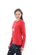 Shefame Kadın Yılbaşı Temalı Pijama Takımı 252K7127TK