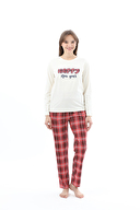 Shefame Kadın Yılbaşı Temalı Pijama Takımı 252K7132TK