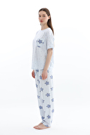 Shefame Kadın Likralı Kompakt Penye Pijama Takım 261K7097PI