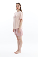 Shefame Kadın Likralı Kompakt Penye Şort Takım 261K7098PI